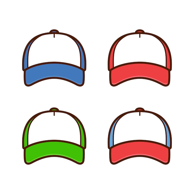 Trucker Hat Flat Design Illustrations