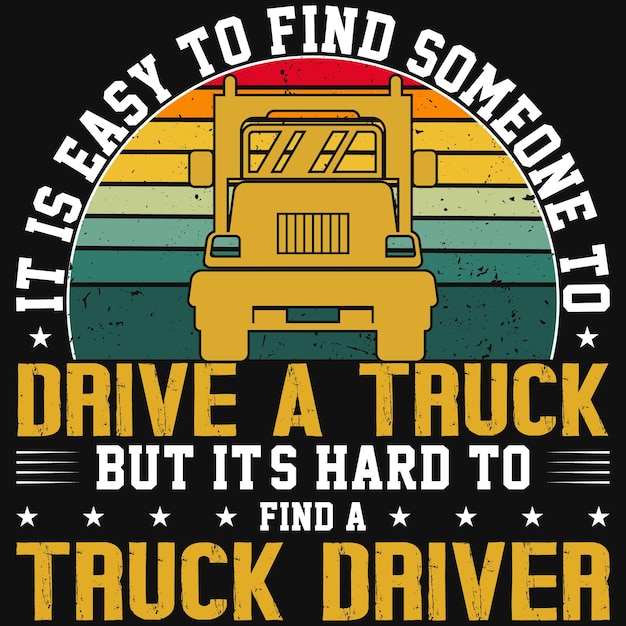 Vector trucker tshirt design