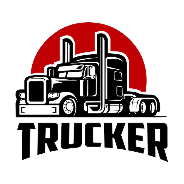 트럭 벡터 이미지입니다. Trucker 티셔츠 디자인 영감