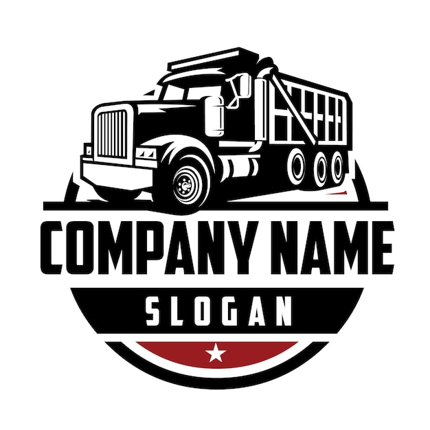 Trucking bedrijf cirkel embleem logo ontwerpsjabloon