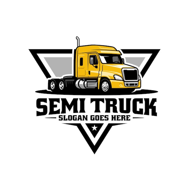 Trucking bedrijfslogo, Semi vrachtwagen 18 wheeler vector