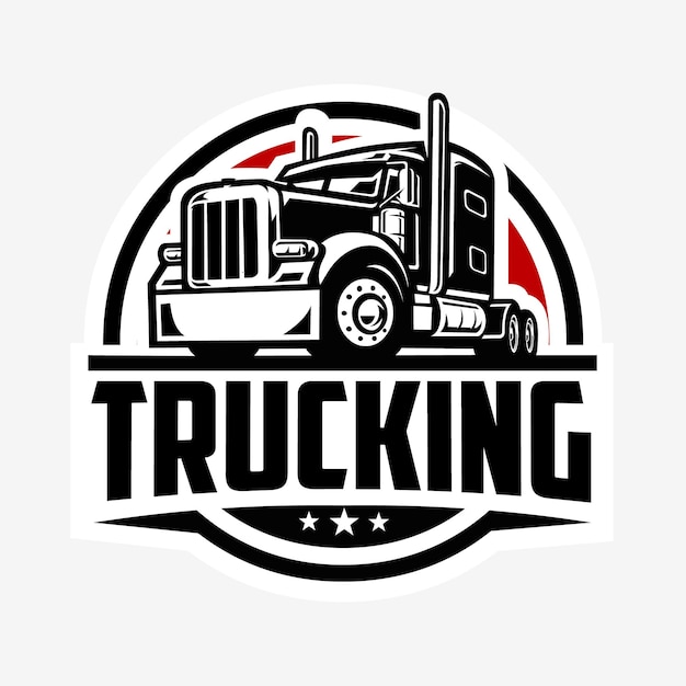 Vector trucking circle emblem logo vector best for trucking related industry