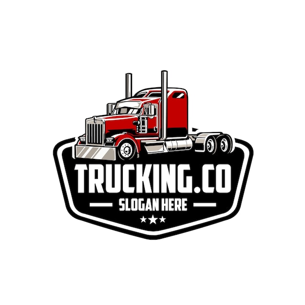 Trucking company emblem logo vector isolated ready made vector logo template set best for trucking