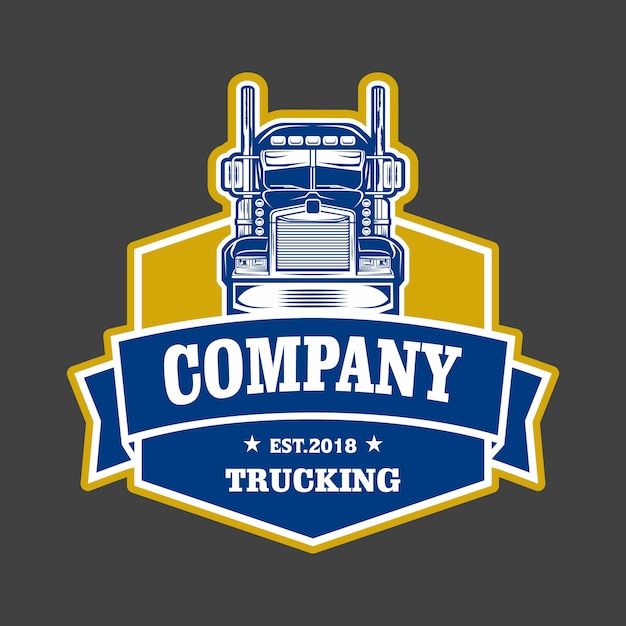 Vector trucking company emblem logo