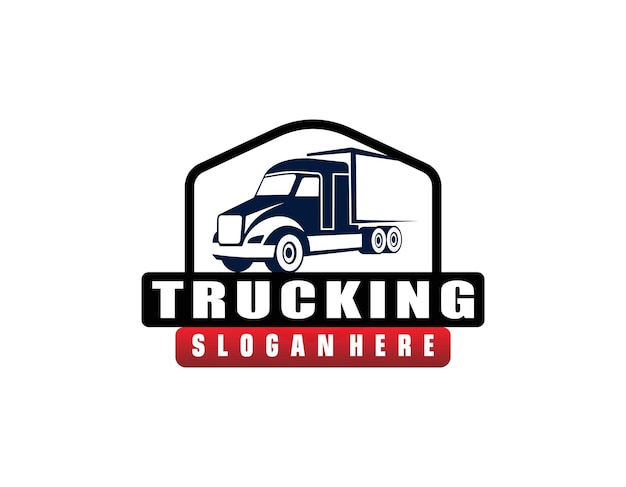 Vector trucking company emblem ready made logo vector isolated best for trucking and freight related logo