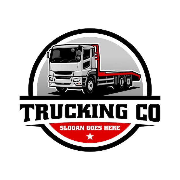 trucking company flatbed truck logo vector