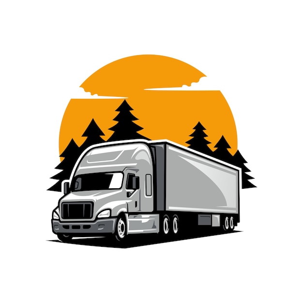 trucking company illustration logo vector