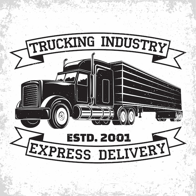 Vector trucking company logo design delivery firm print stamps