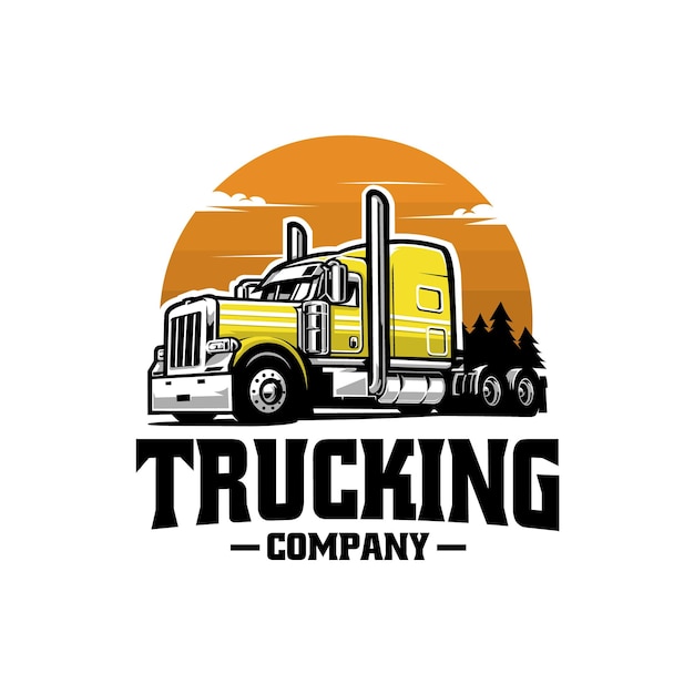 Vector trucking company logo vector art illustration isolated best for trucking and freight related indust