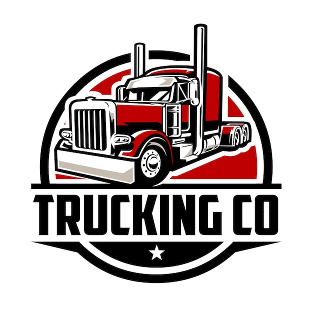 Trucking company ready made logo template emblem set Perfect logo for trucking and freight industry