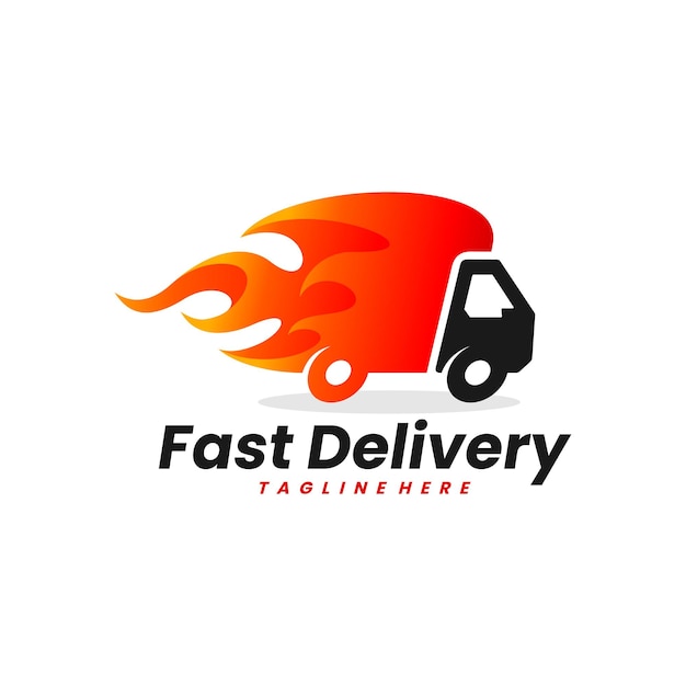 trucking delivery logo with fire concept