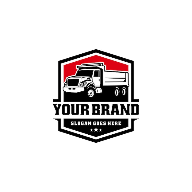 Trucking dump truck logo vector isolated