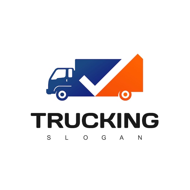 Шаблон оформления логотипа для грузовых автомобилей, экспедиции и логистики