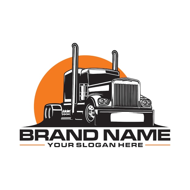 Vector trucking logo semi trailer truck logo