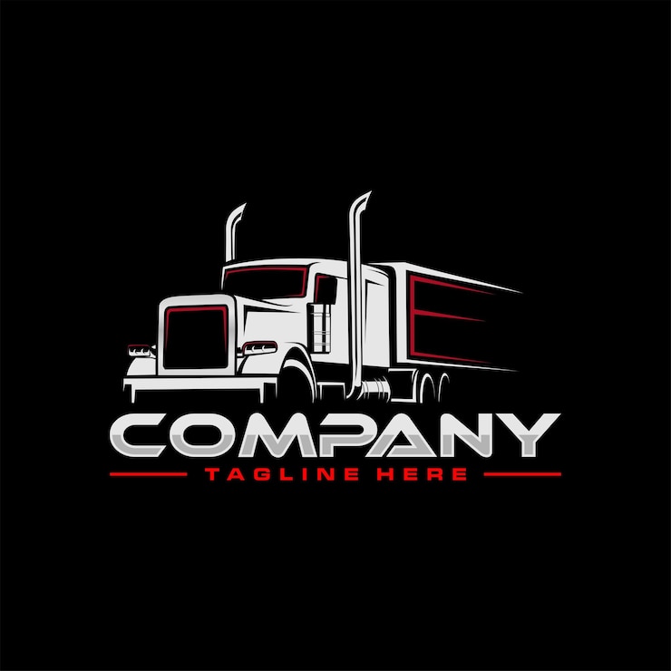 トラック輸送のロゴ トラックとトレーラー