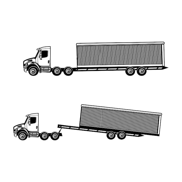 Vector trucking logo truck and trailer