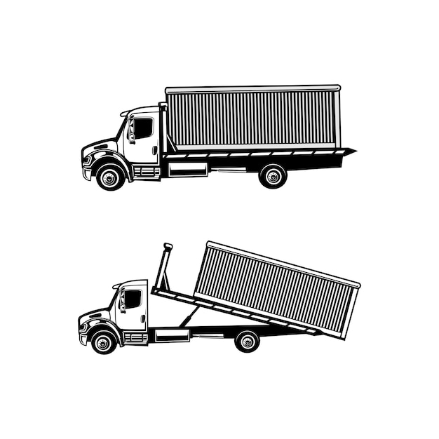 Vettore camion e rimorchio logo autotrasporti