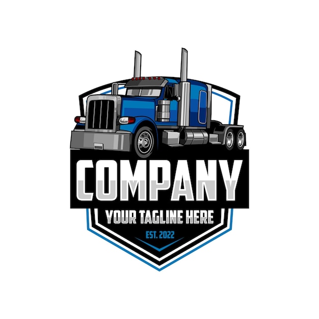 Vector trucking logo truck and trailer