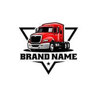 Trucking logo vector semi truck premium logo design