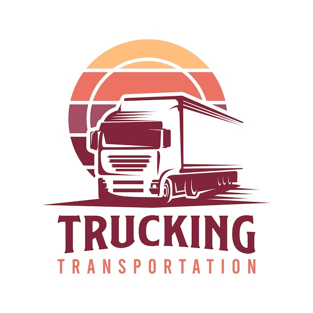 Trucking Transportation Logo Illustration Design