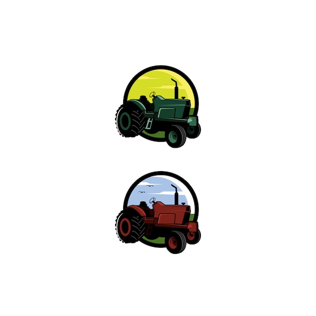 Vector trucktor logo set