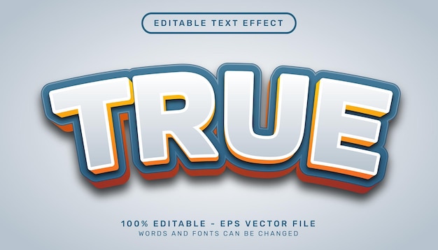 true 3d editable text effect template