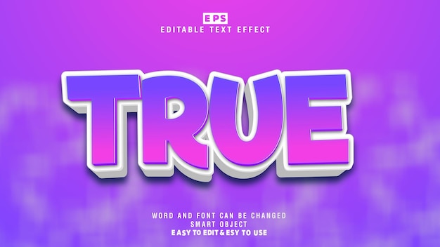 True 3d Editable Text Effect Vector With Background