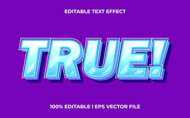 True 3d text effect with stylish theme. fresh text lettering typography font style