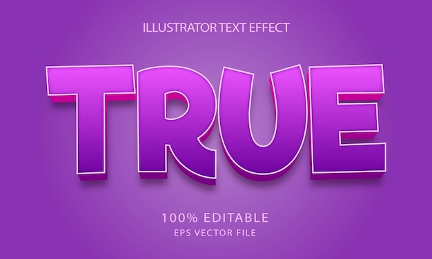 True 3d text effect