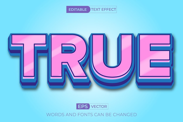True bewerkbare vector stijl tekst effect ontwerp