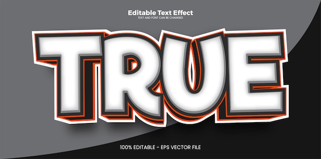 True editable text effect in modern trend style