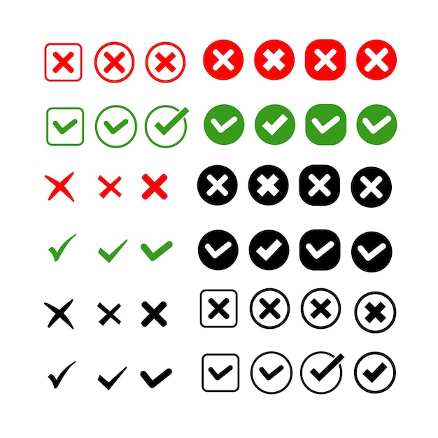 true false icon for yes no questions correct and incorrect