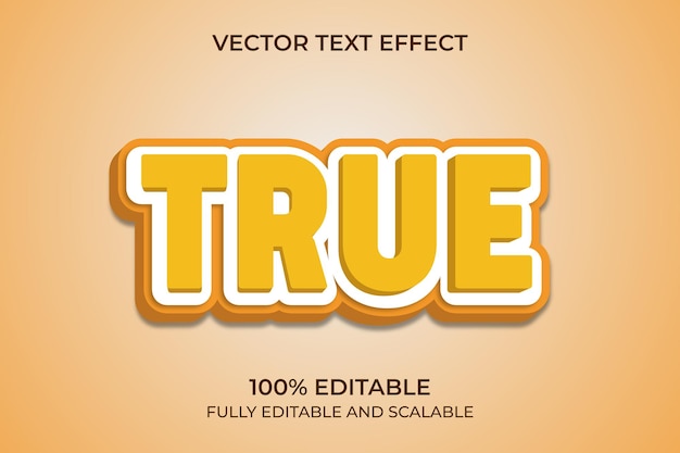 True  text effect editable lettering