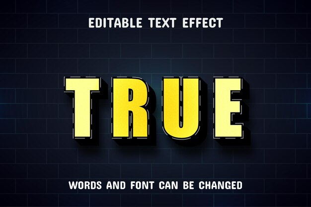 True text yellow neon style text effect