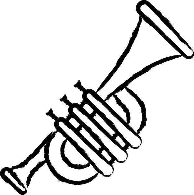 Vector trumpet hand drawn vector illustration