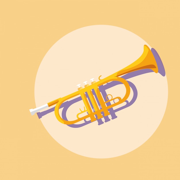 Premium Vector | Trumpet musical instrument