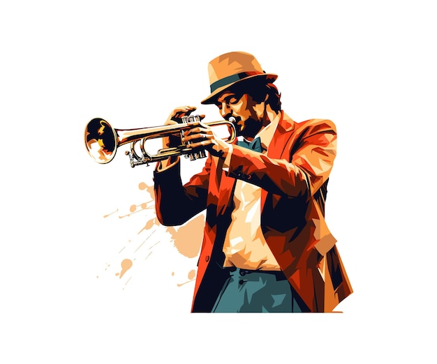 Trumpet player Vector illustration design