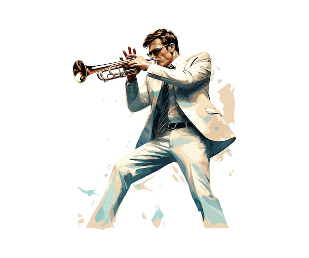 Trumpet player Vector illustration design