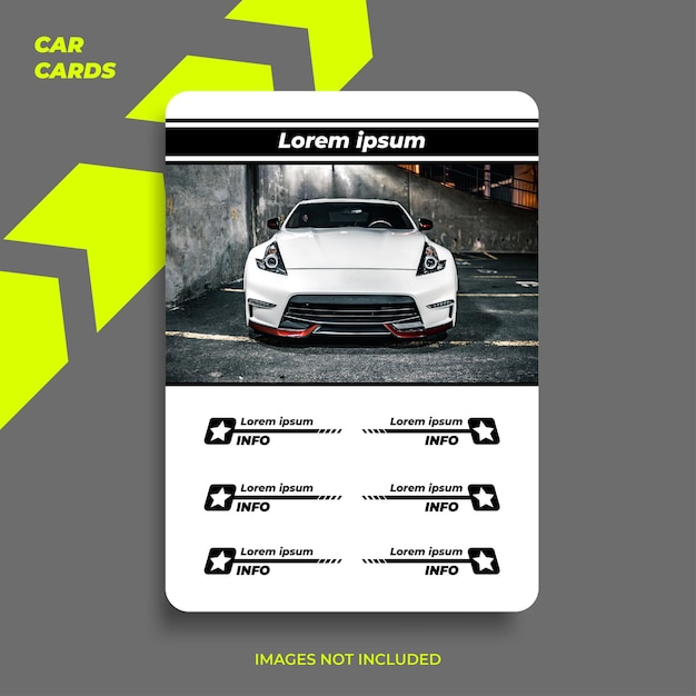 Trumps sports cars card design vector