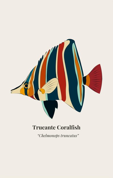 Vector truncate coral fish vector design