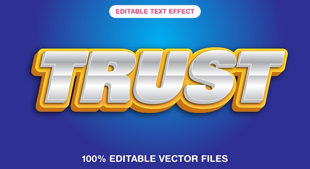 Trust editable text effect with modern style