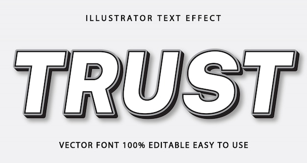 Trust editable text effect