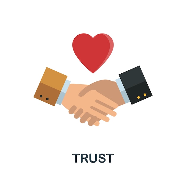 Trust flat icon from reputation management collection Simple line element Trust symbol for templates web design and infographics