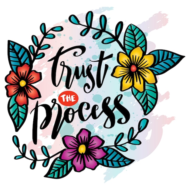 Trust the process hand lettering Poster quotes