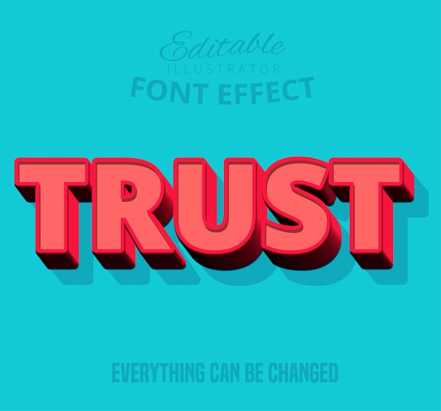 Trust text, editable text style