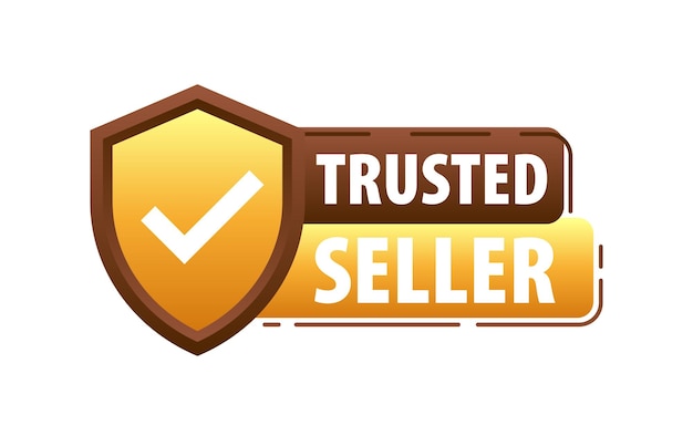 벡터 신뢰할 수 있는 판매자 레이블 모든 거래에서 신뢰와 신뢰성