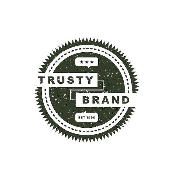 Trusty brands logo badges isolated with vector grunge texture