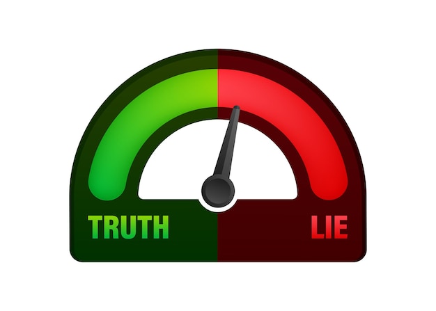 Truth and lie indicator for concept design. vector illustration.