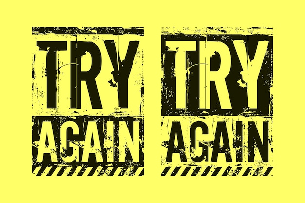 Try again motivational quotes brush stroke