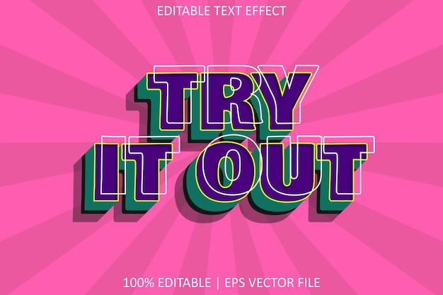 Vector try it out with modern style editable text effect